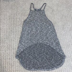 Charlotte Russe Y2K Gray Hi/Low Ribbed Tank Top - Size XS